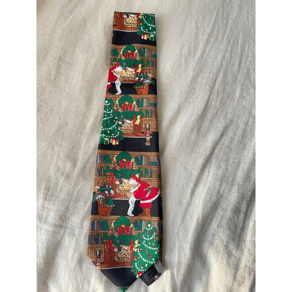 Vintage Saturday Evening Post Christmas Neck tie 1999 - Picture 1 of 6